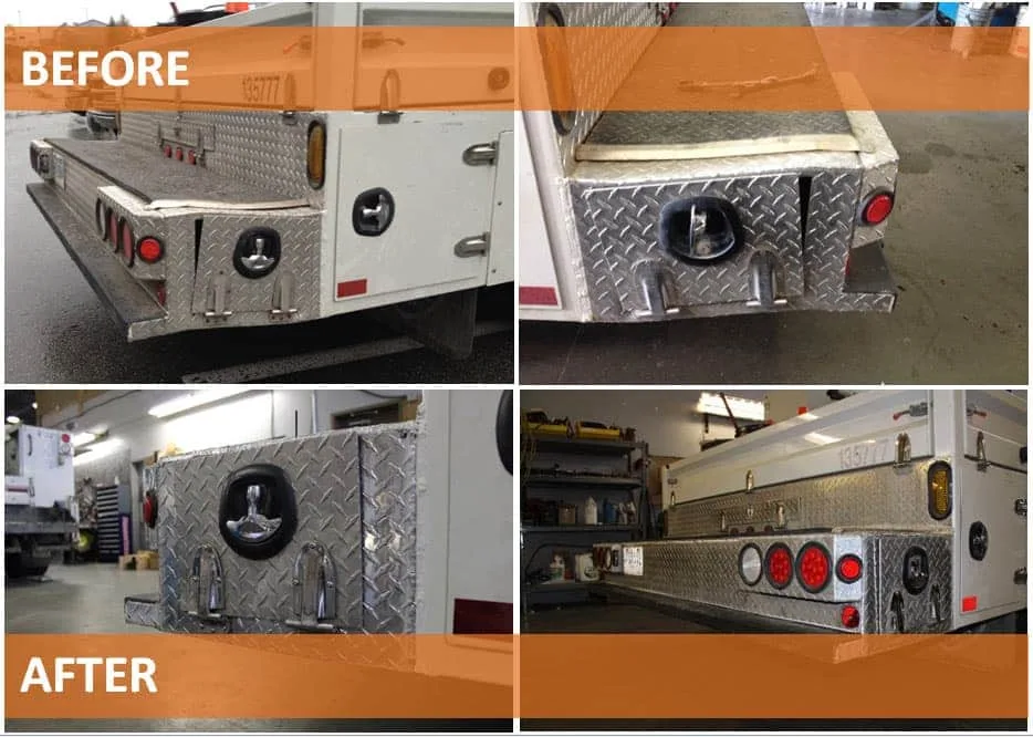 Work truck repairs before and after