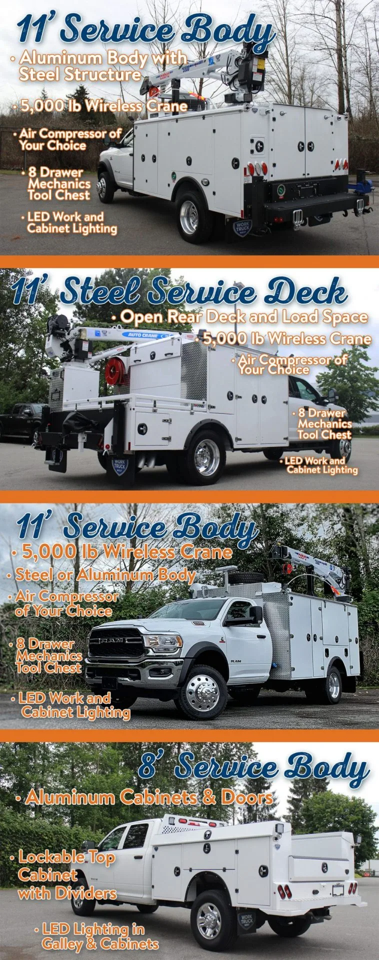 work truck west popular aluminum steel service truck body for sale canada
