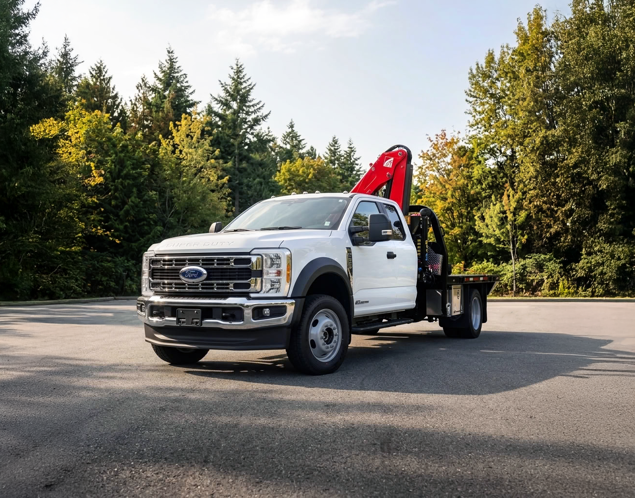 F550 Picker Deck Truck Front Drivers Side Angle